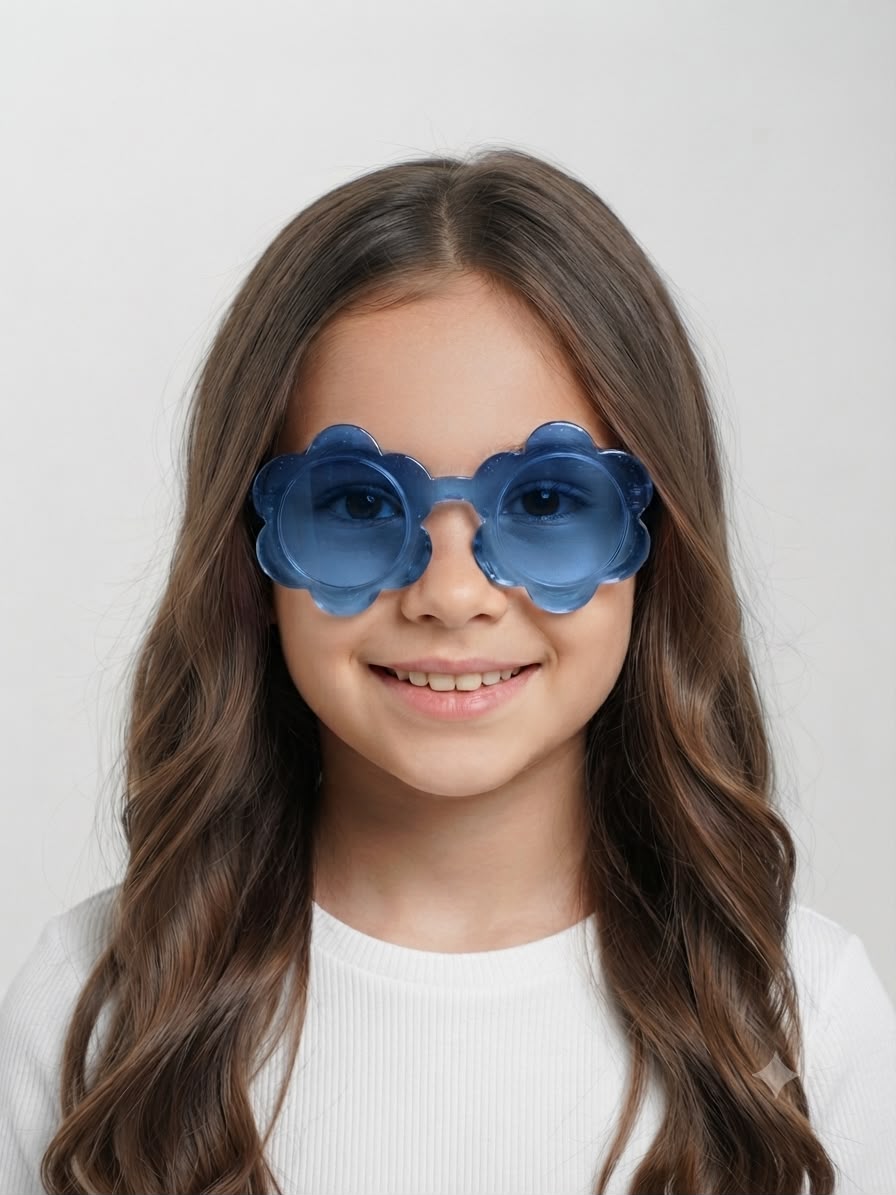 Lentes de sol niña flor azul