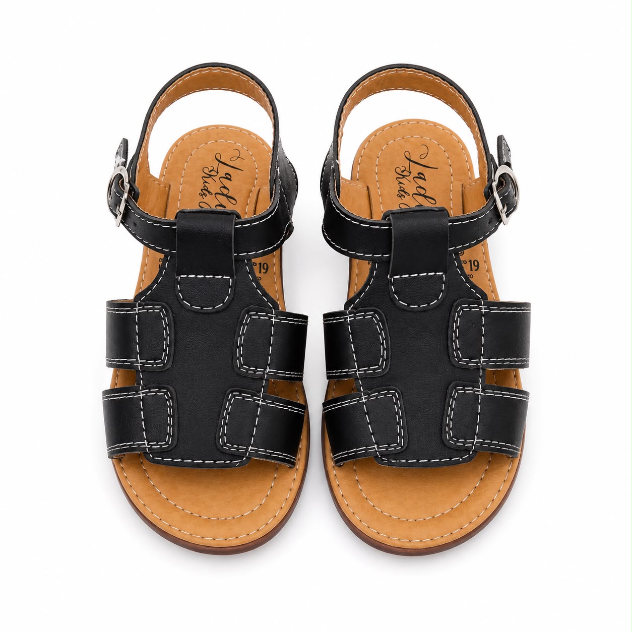 Huaraches niño OFERTA – negros con costuras en contraste 🖤