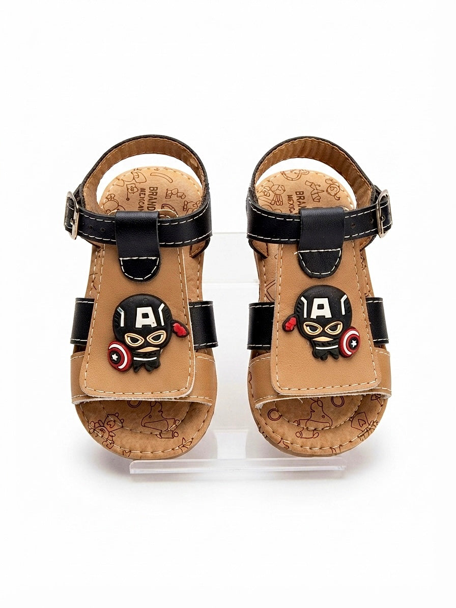 Huaraches niño OFERTA diseño aventura en tonos café y negro