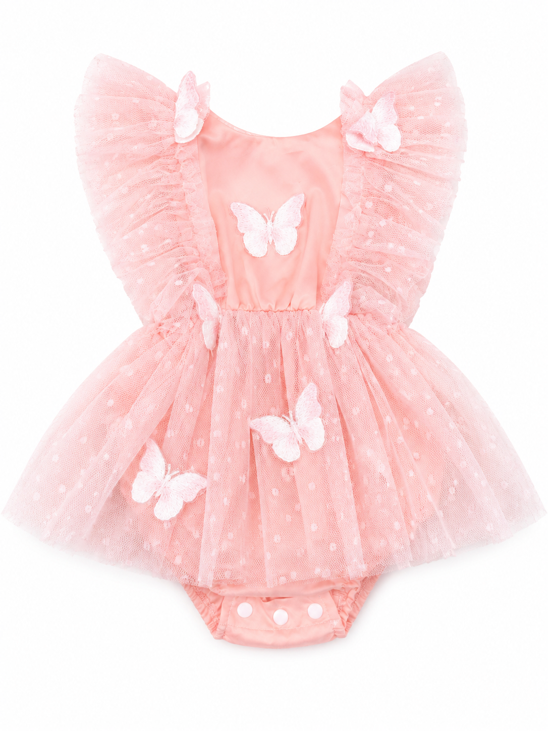 Vestido bebé meses mariposas rosa