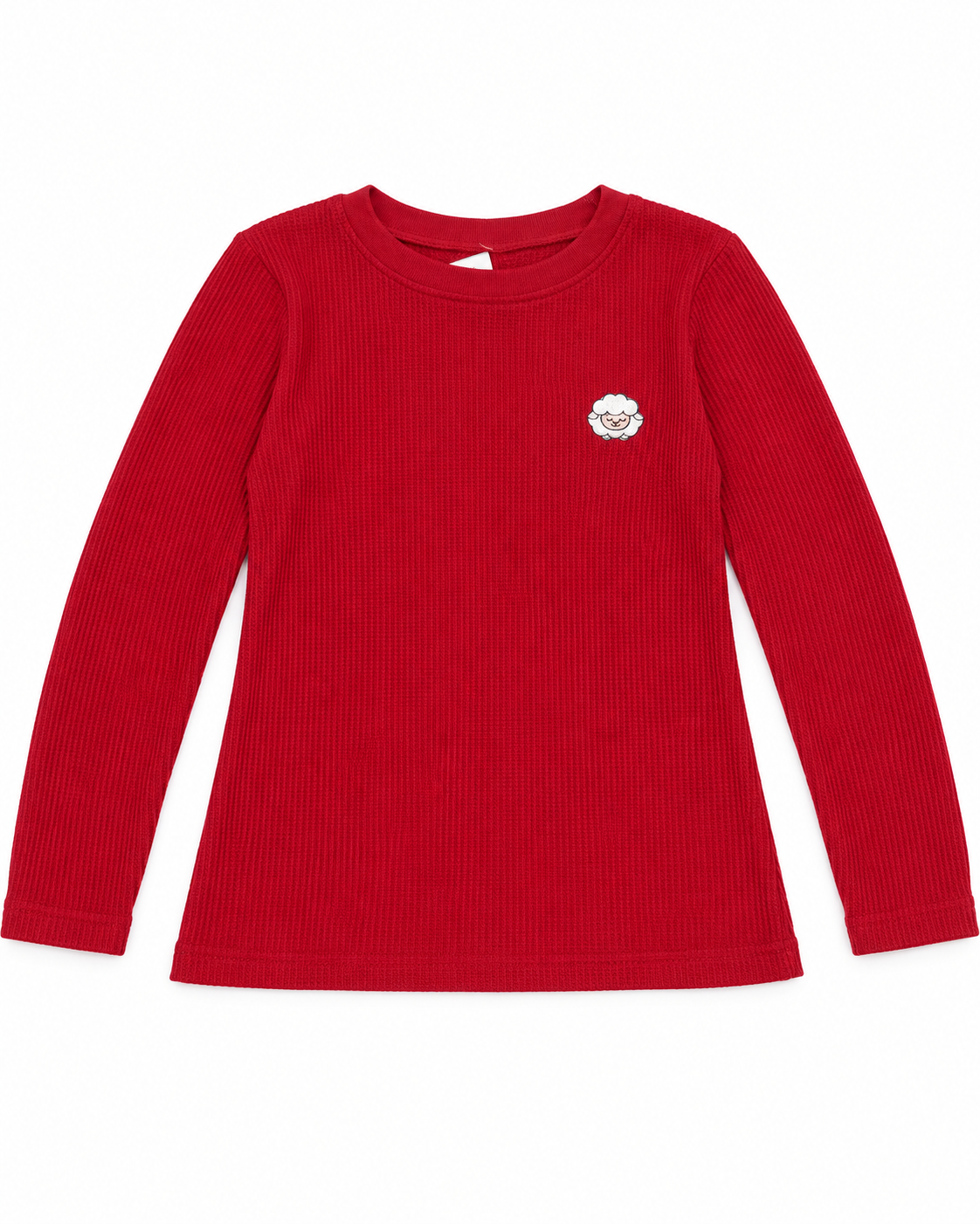 Blusa niña roja manga larga con bordado