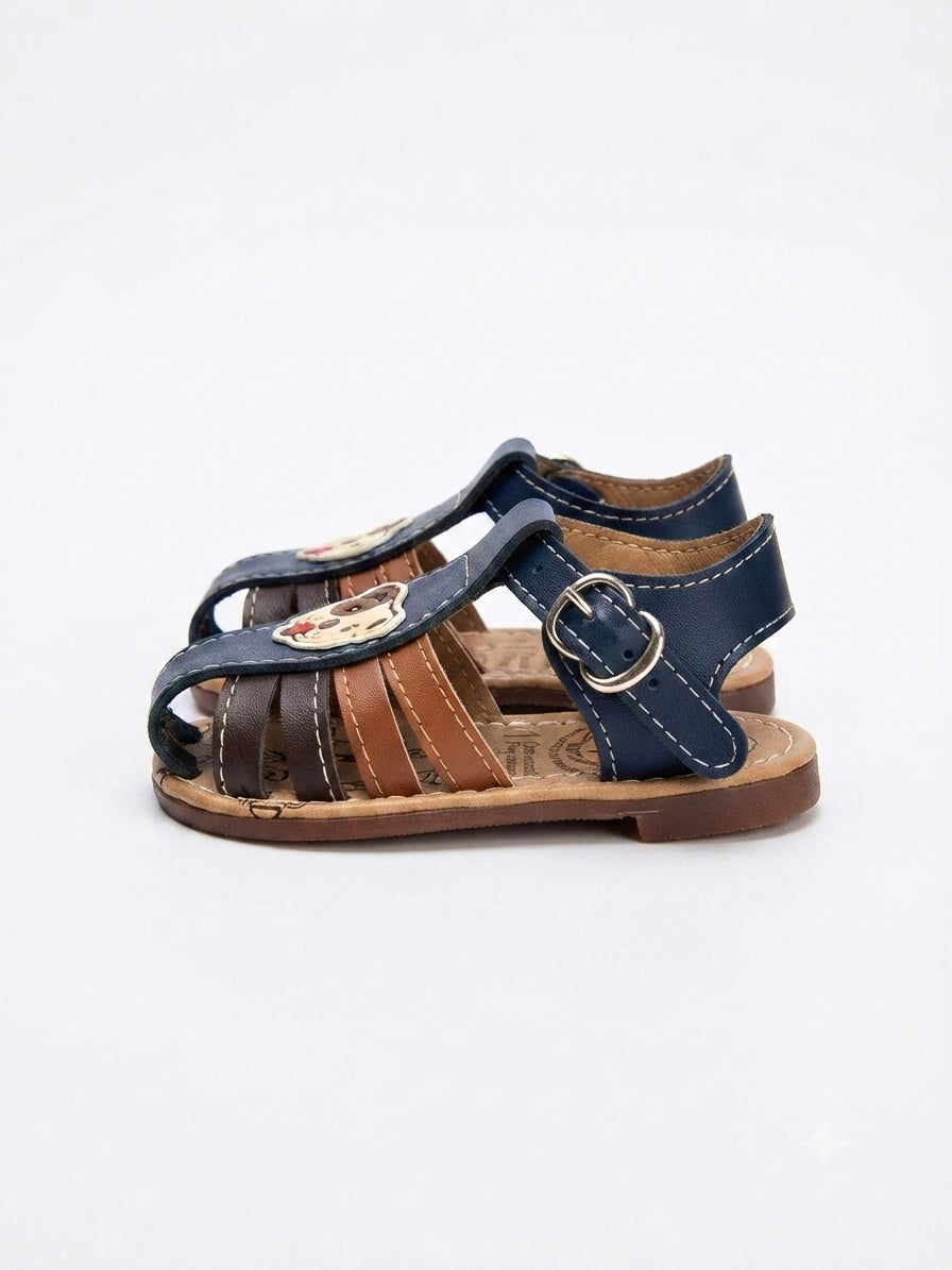 Huaraches niño OFERTA – azul marino con diseño de perrito 🐶💙
