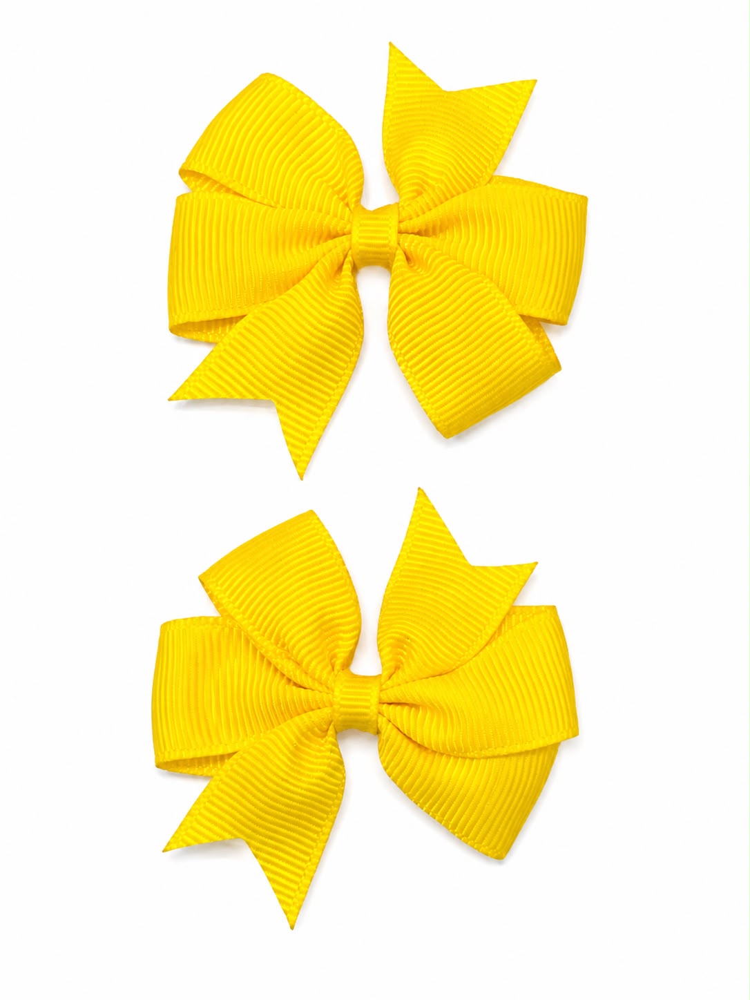 Moño par niña amarillo de grosgrain