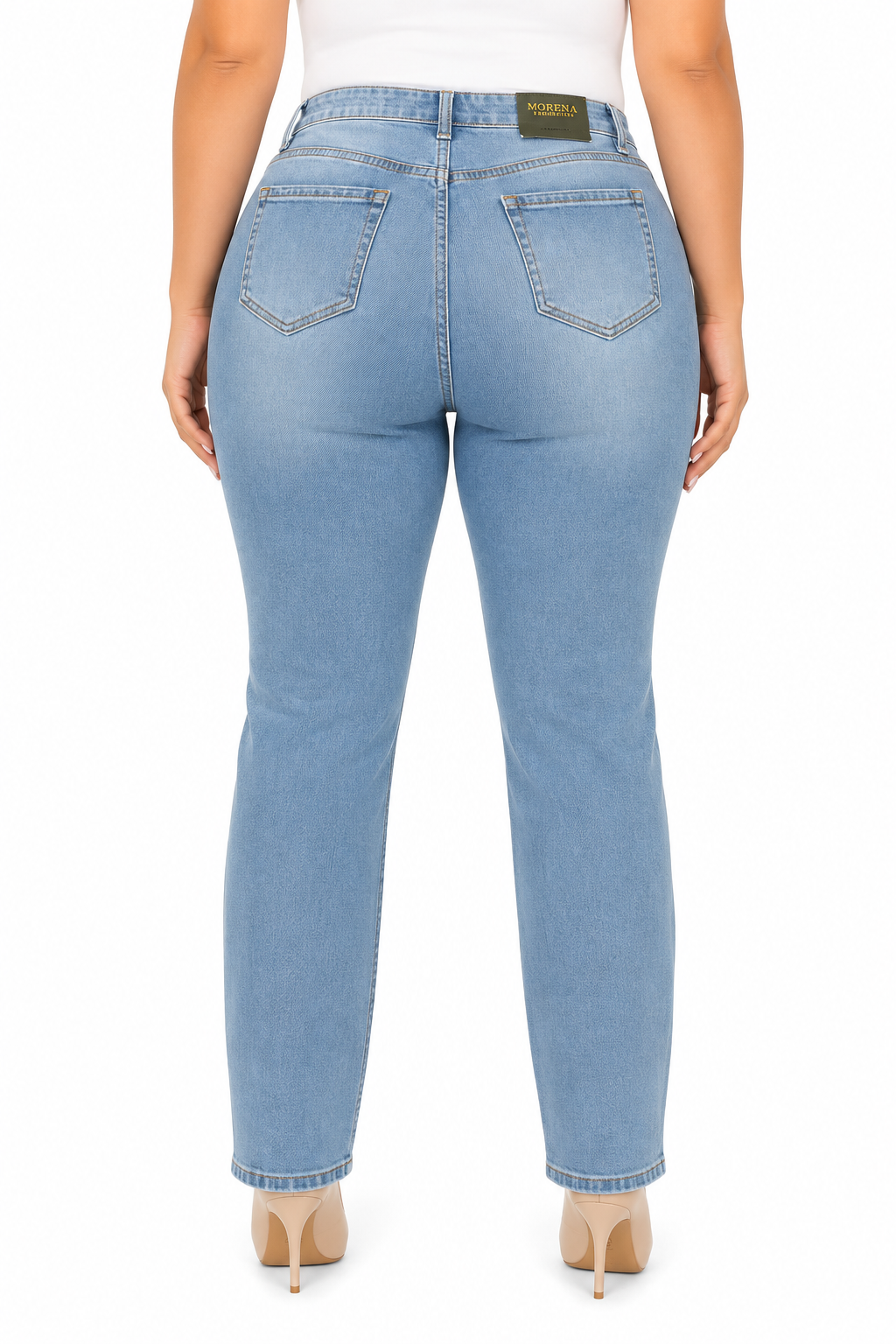 Pantalón dama mezclilla skinny plus azul claro
