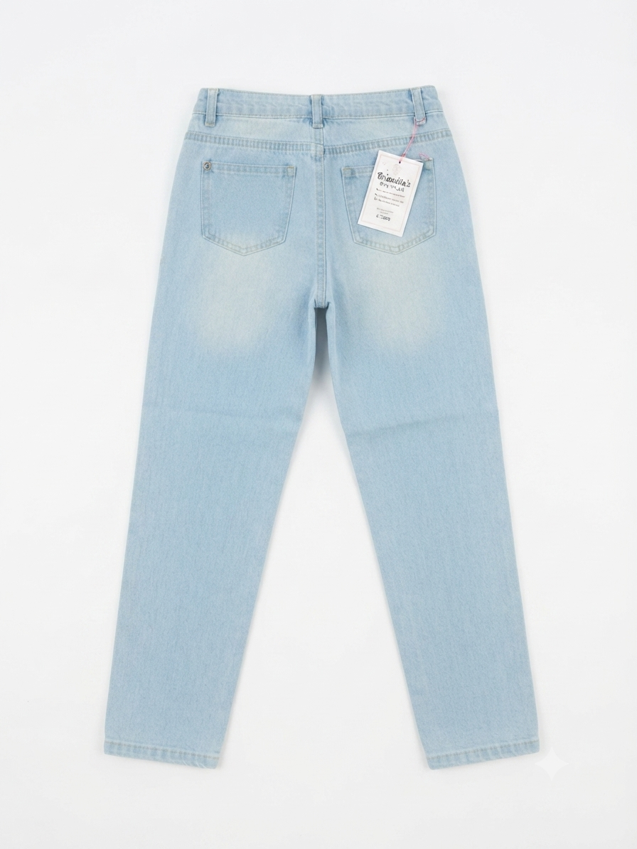 Pantalón dama mezclilla efecto metalizado plateado