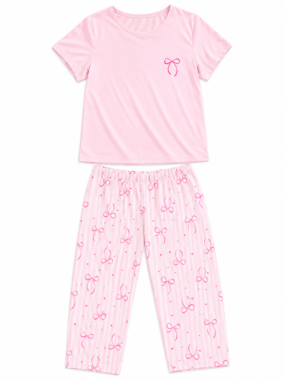 Pijama Dama Moñitos Rosa pantalon.