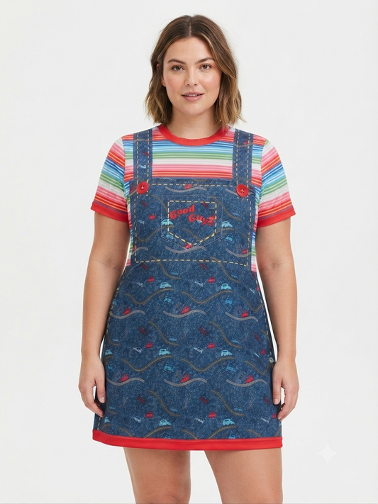 Vestido Dama OFERTA Estampado Good Guys Manga Corta Multicolor