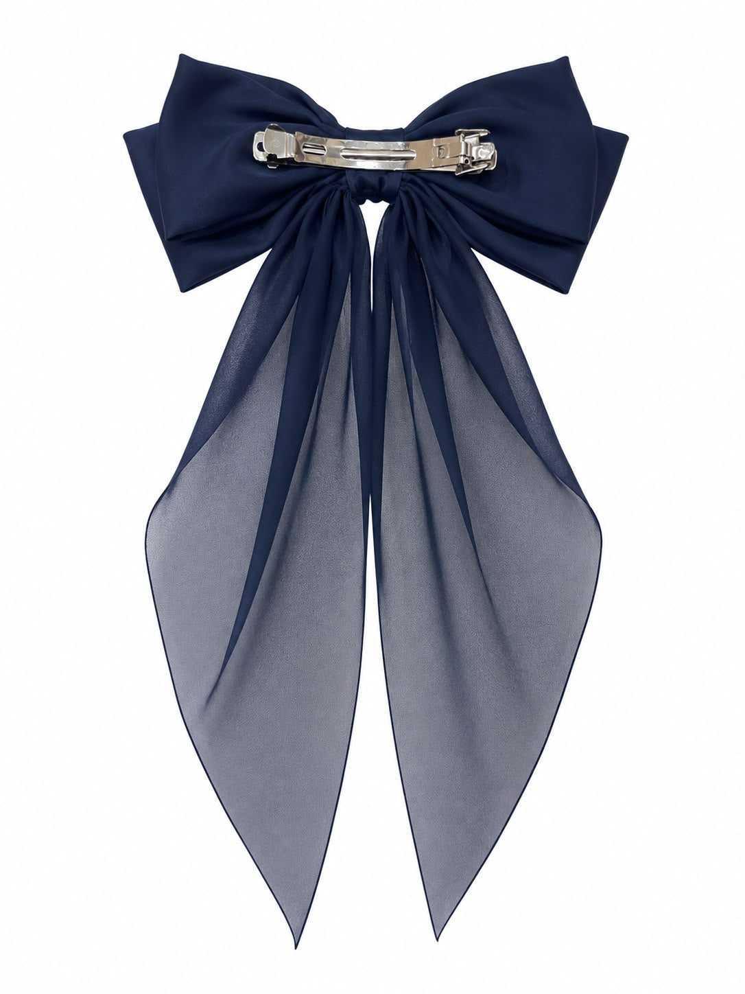 🎀 Moño coquette niña azul marino con transparencias