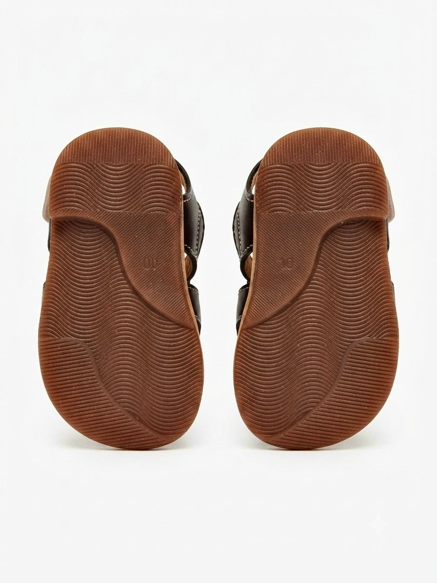 Huaraches niño OFERTA – café con diseño de superhéroe 🕷️❤️