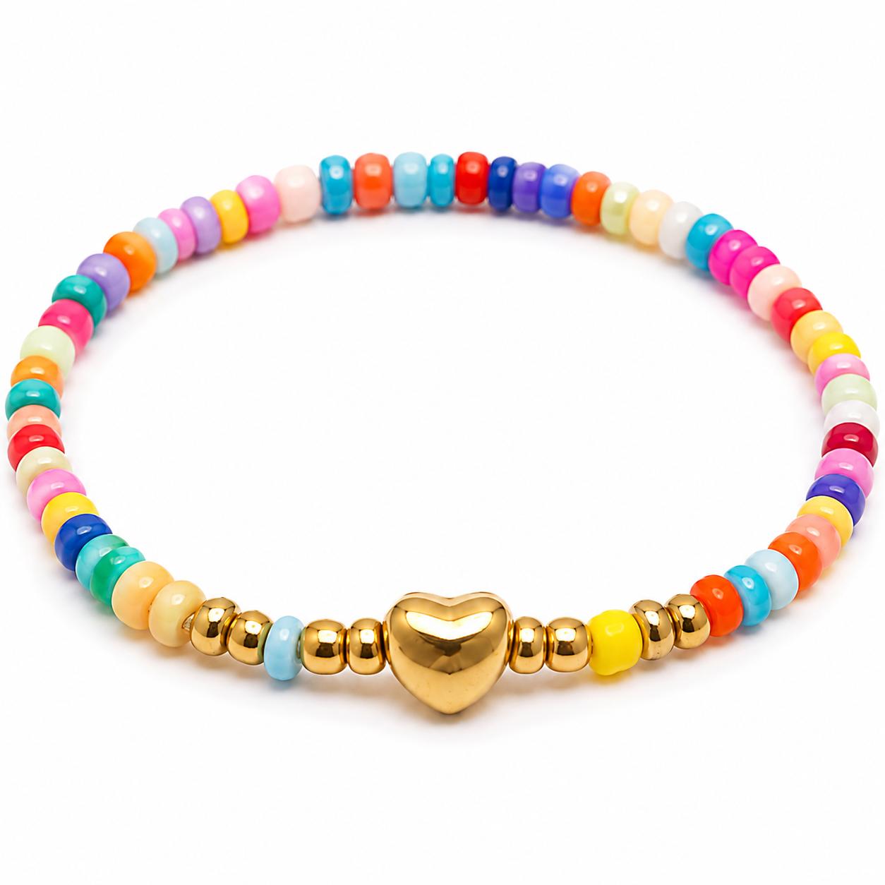 Pulsera niña corazón multicolor 💖🌈