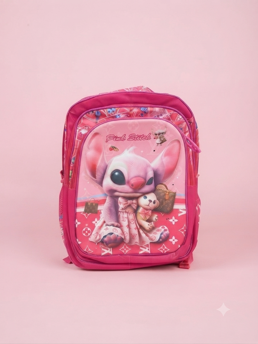 Mochila Infantil Rosa – Diseño inspirado en un tierno extraterrestre rosa