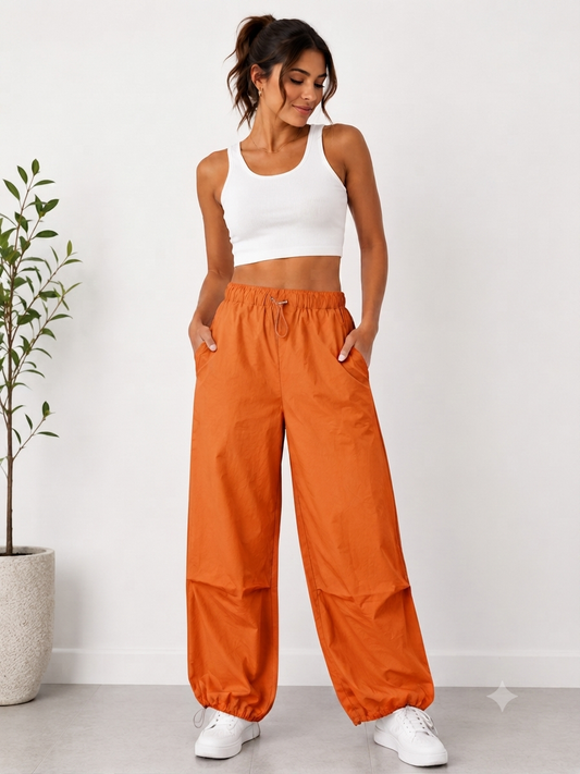 Pantalón dama palazzo naranja