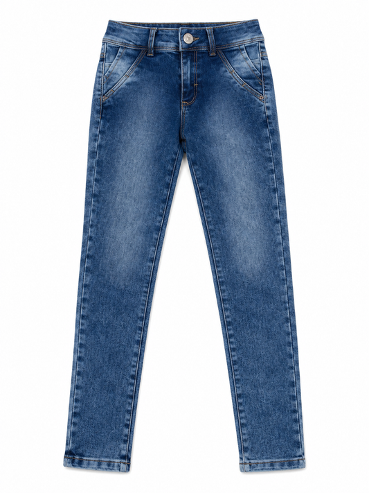 Pantalón niña mezclilla skinny efecto lavado