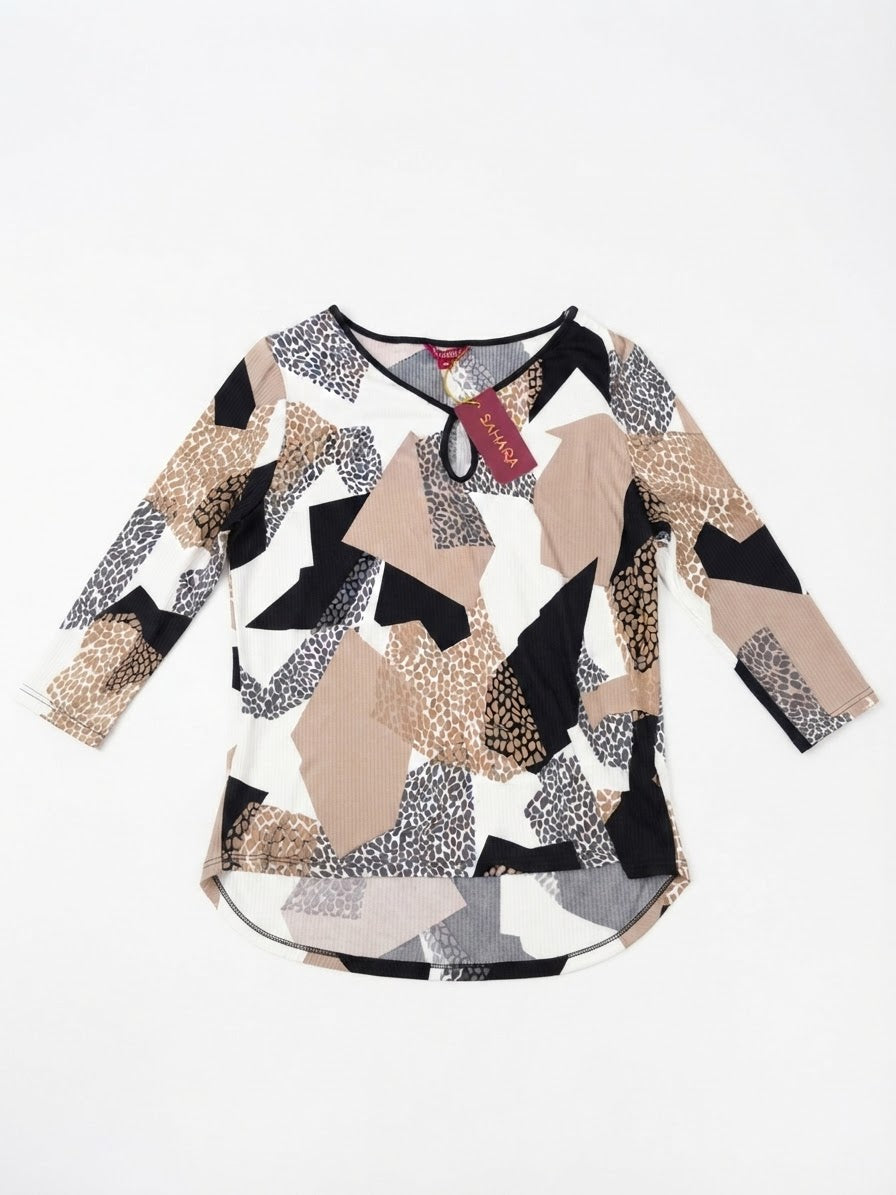 Blusa dama estampada manga 3/4
