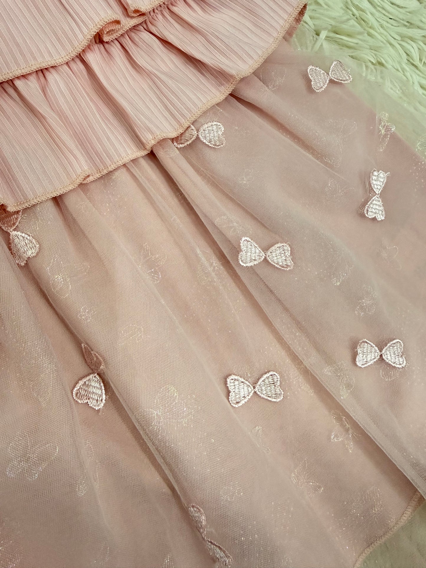 Vestido niña meses rosa con tul