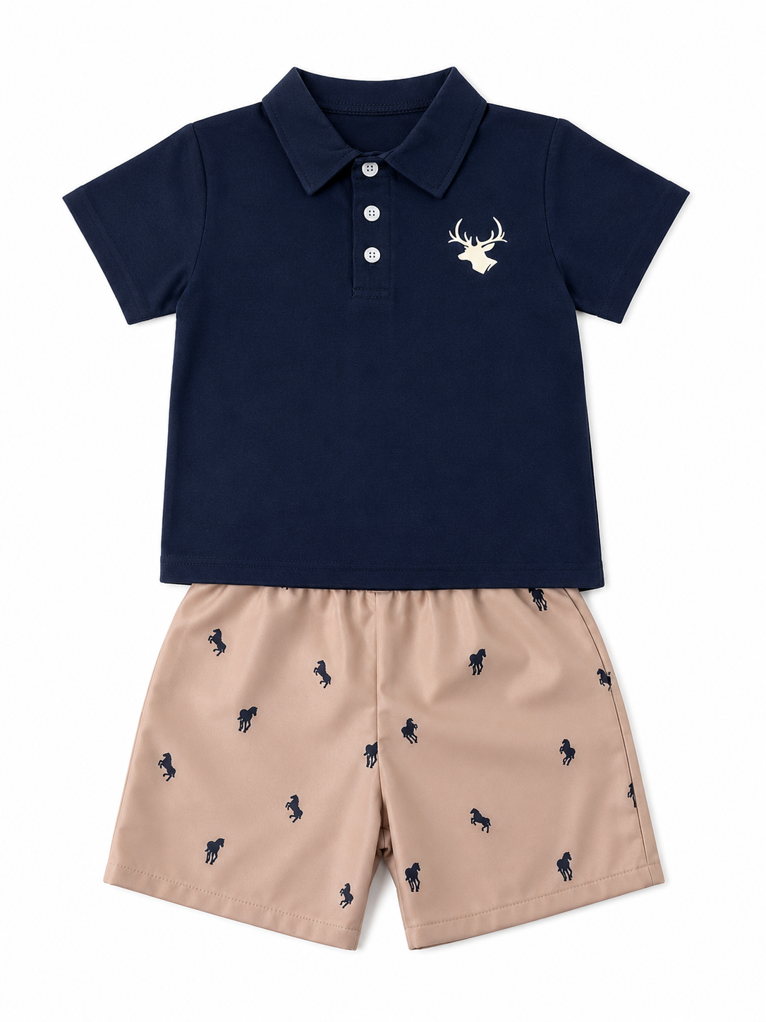 Set niño tipo polo con short estampado