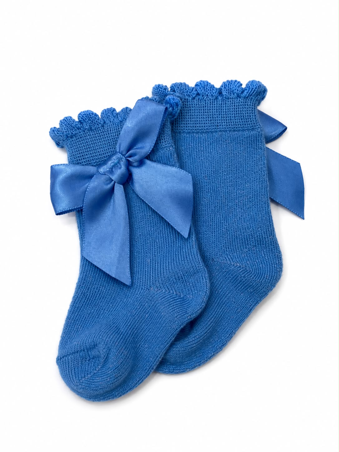 Calcetas niña azules con moño