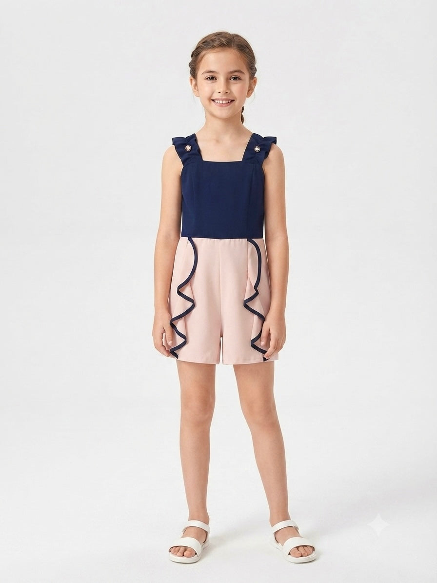 Jumper niña bicolor con olanes – Elegancia y estilo moderno