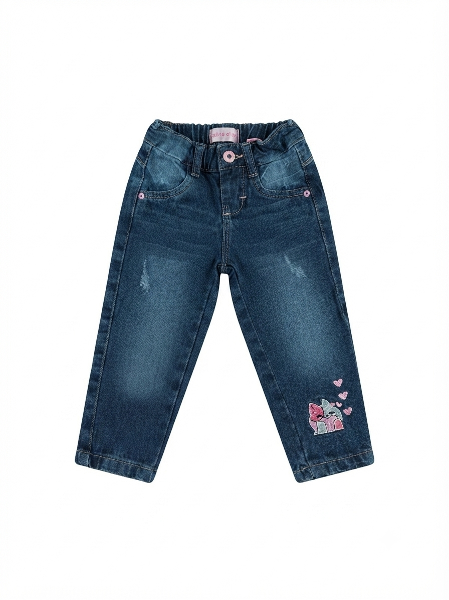 Pantalón Niña bordado gatito