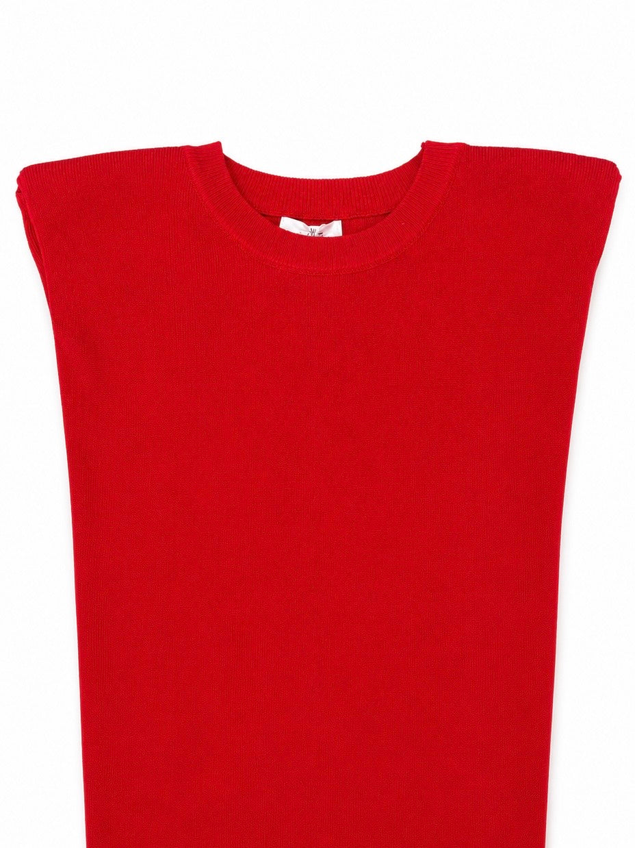 Vestido Dama OFERTA Corto Ajustado Sin Mangas Color Rojo