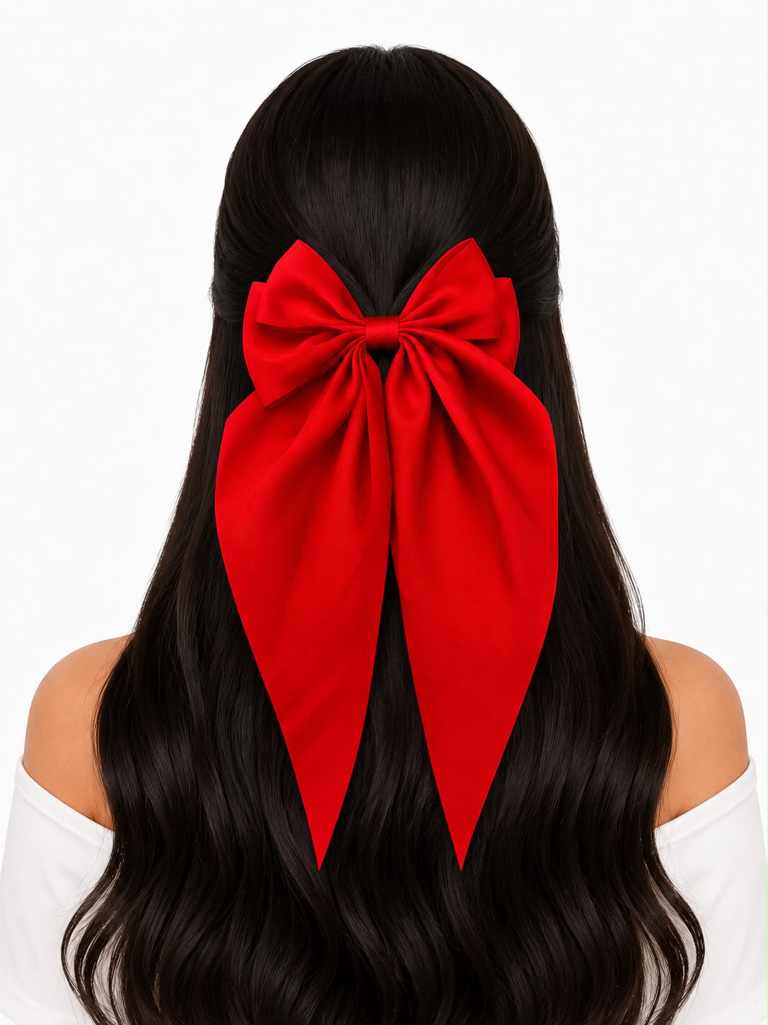Moño coquette niña rojo elegante con tirantes largos 🎀❤️