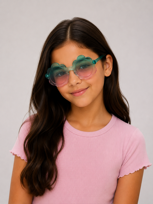 Lentes niña con diseño de flor degradado