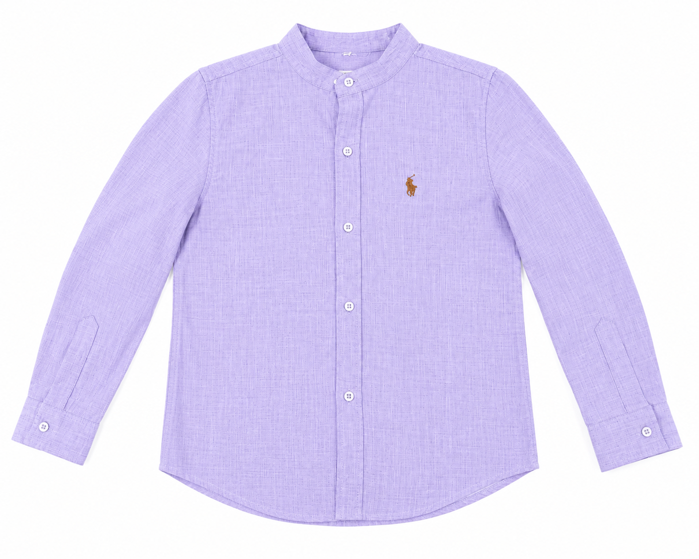 Camisa niño cuello redondo color lila manga larga