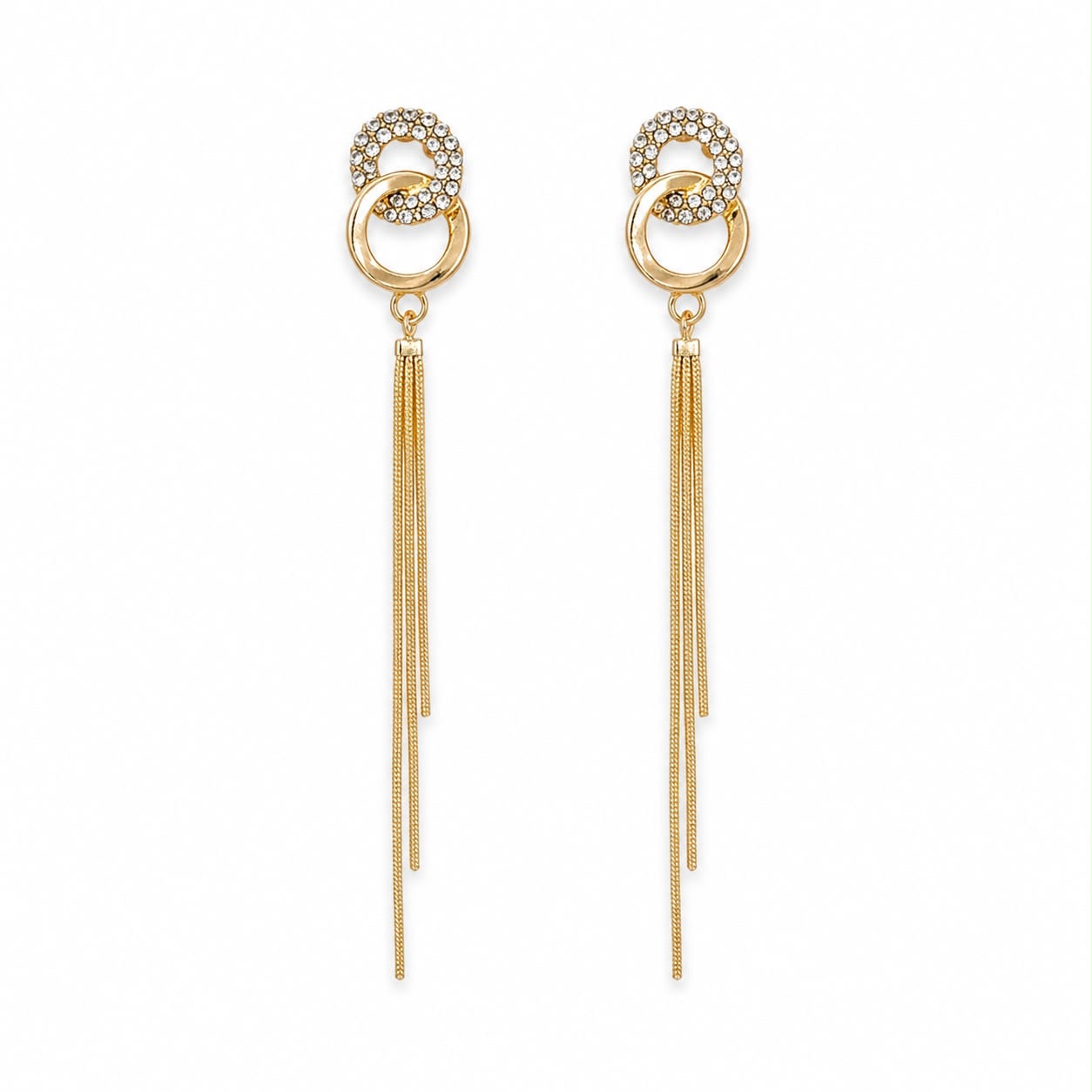 Aretes colgantes con cadena colgante