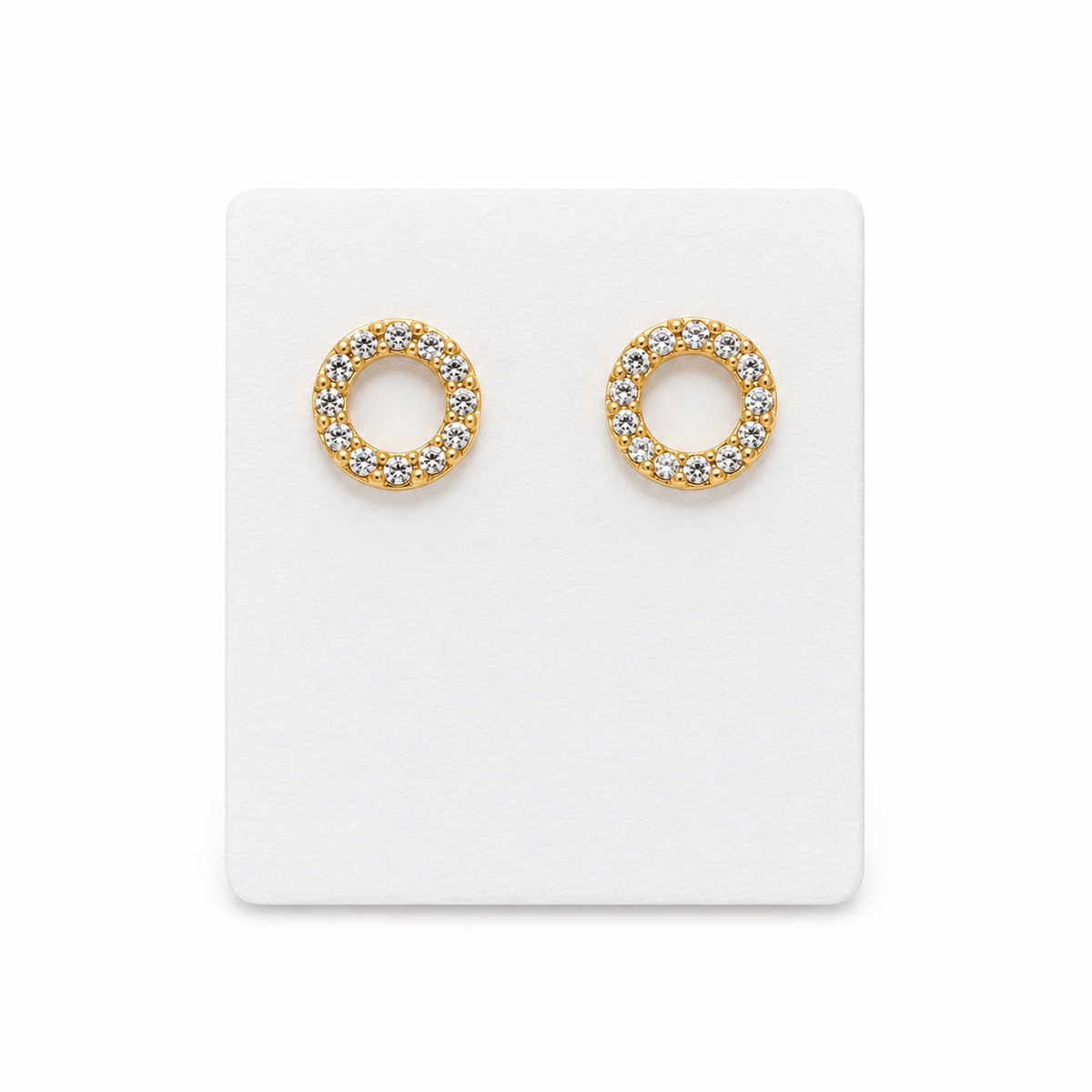 Arete dama circular con brillo