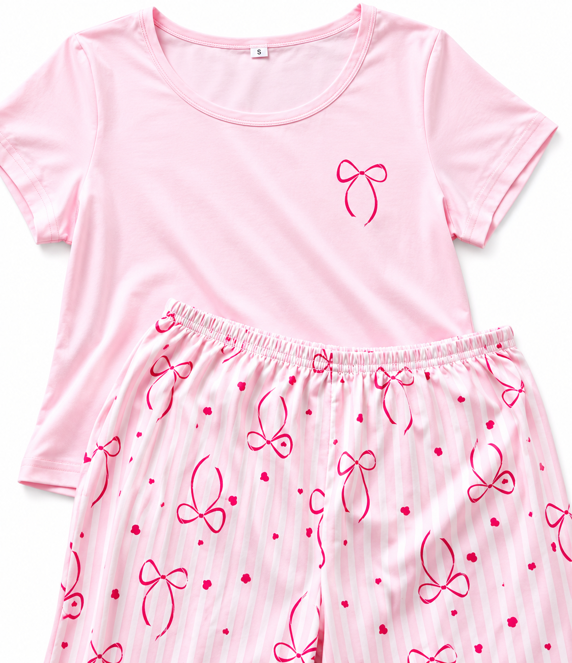 Pijama Dama Moñitos Rosa pantalon.