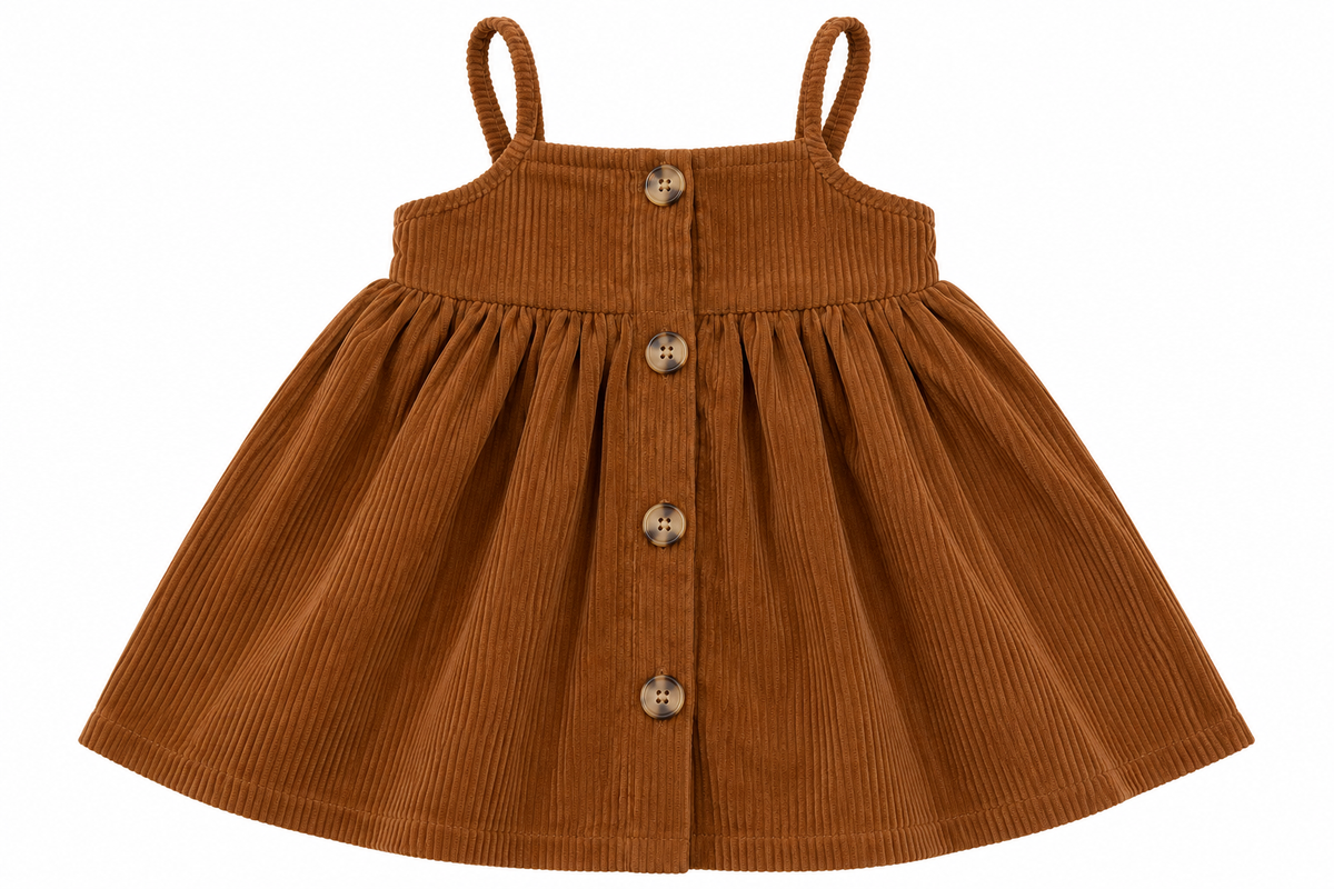 Vestido niña de pana con botones