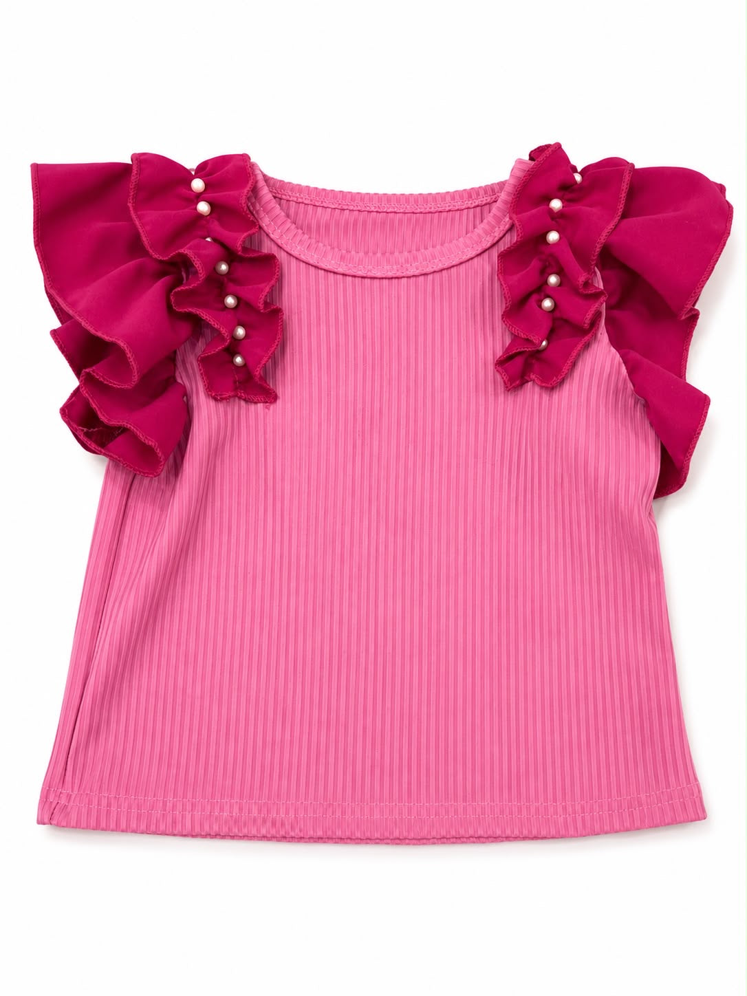 Set Niña blusa con olanes y short-falda