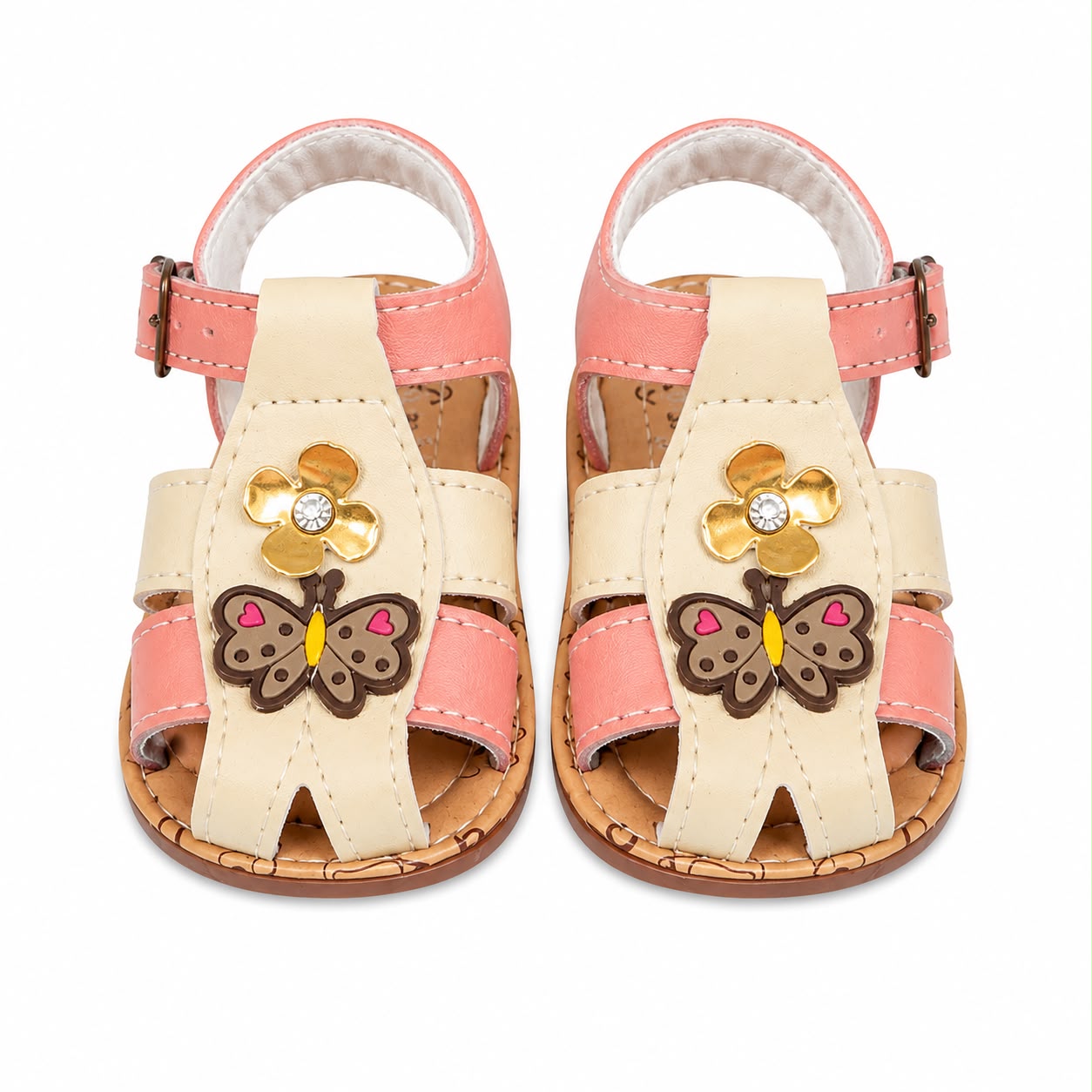 Huaraches niña OFERTA con mariposa y flor decorativa