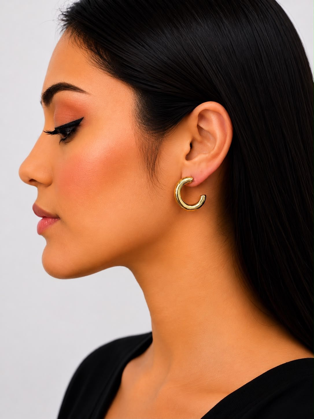 Aretes argolla gruesa Dorados