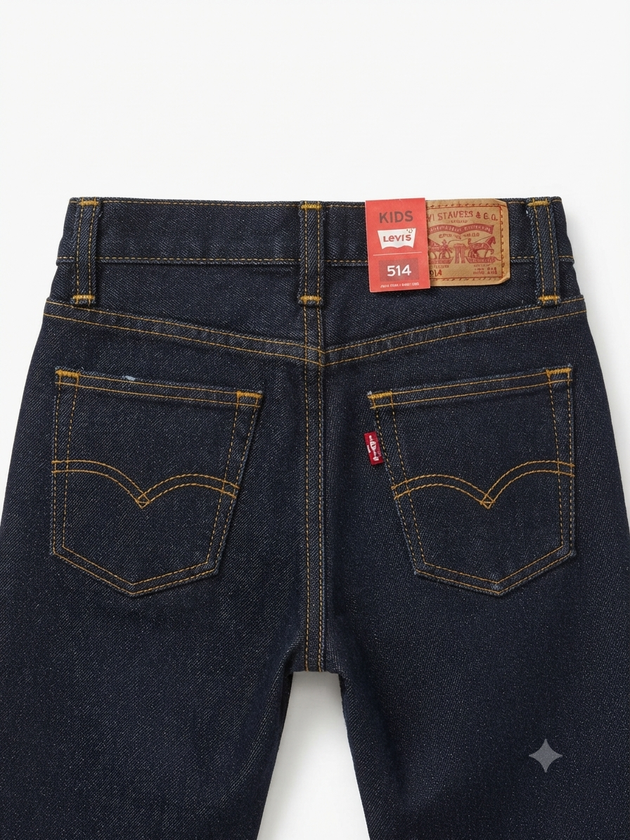 Pantalón niño mezclilla azul oscuro clásico
