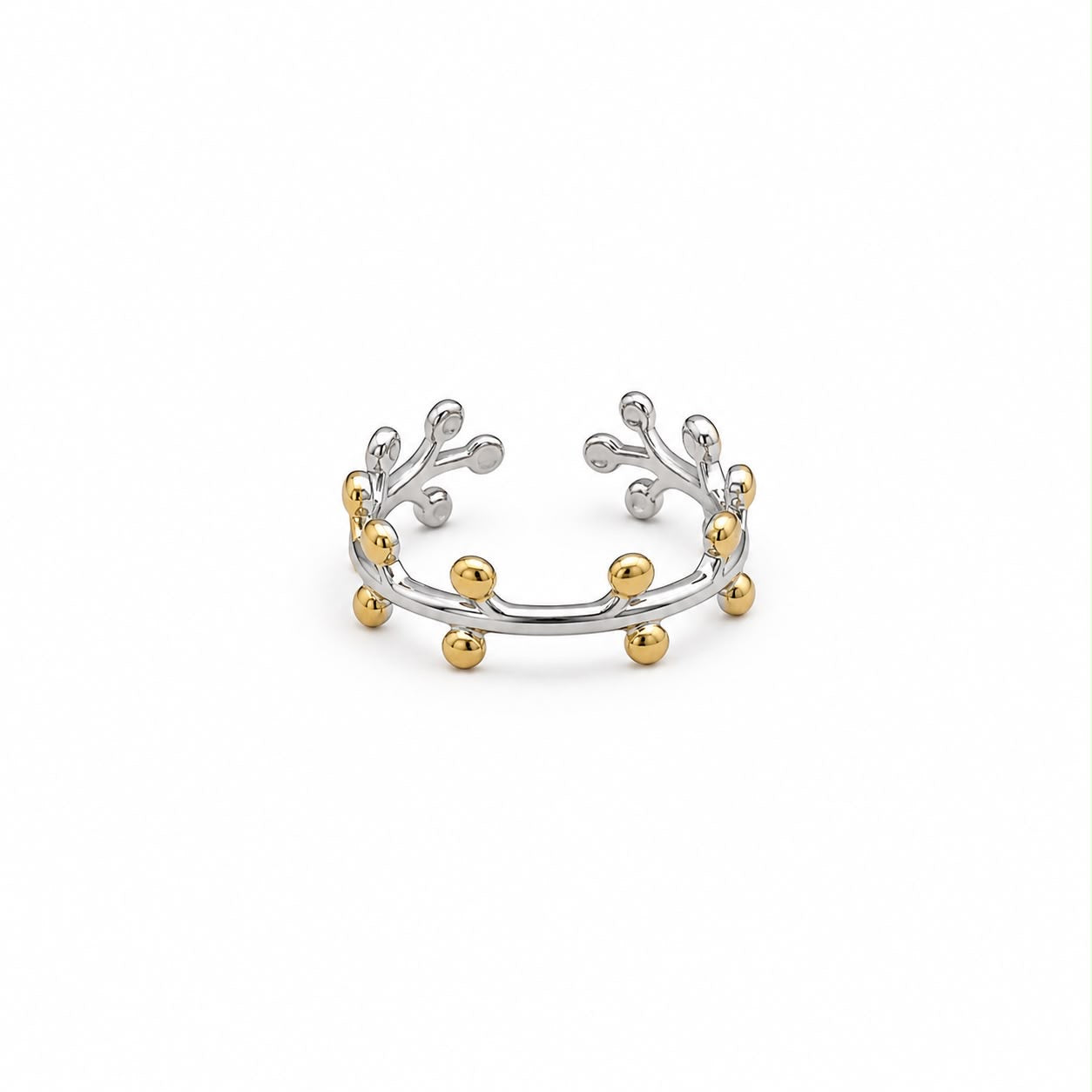 Anillo Dama bicolor diseño de ramitas