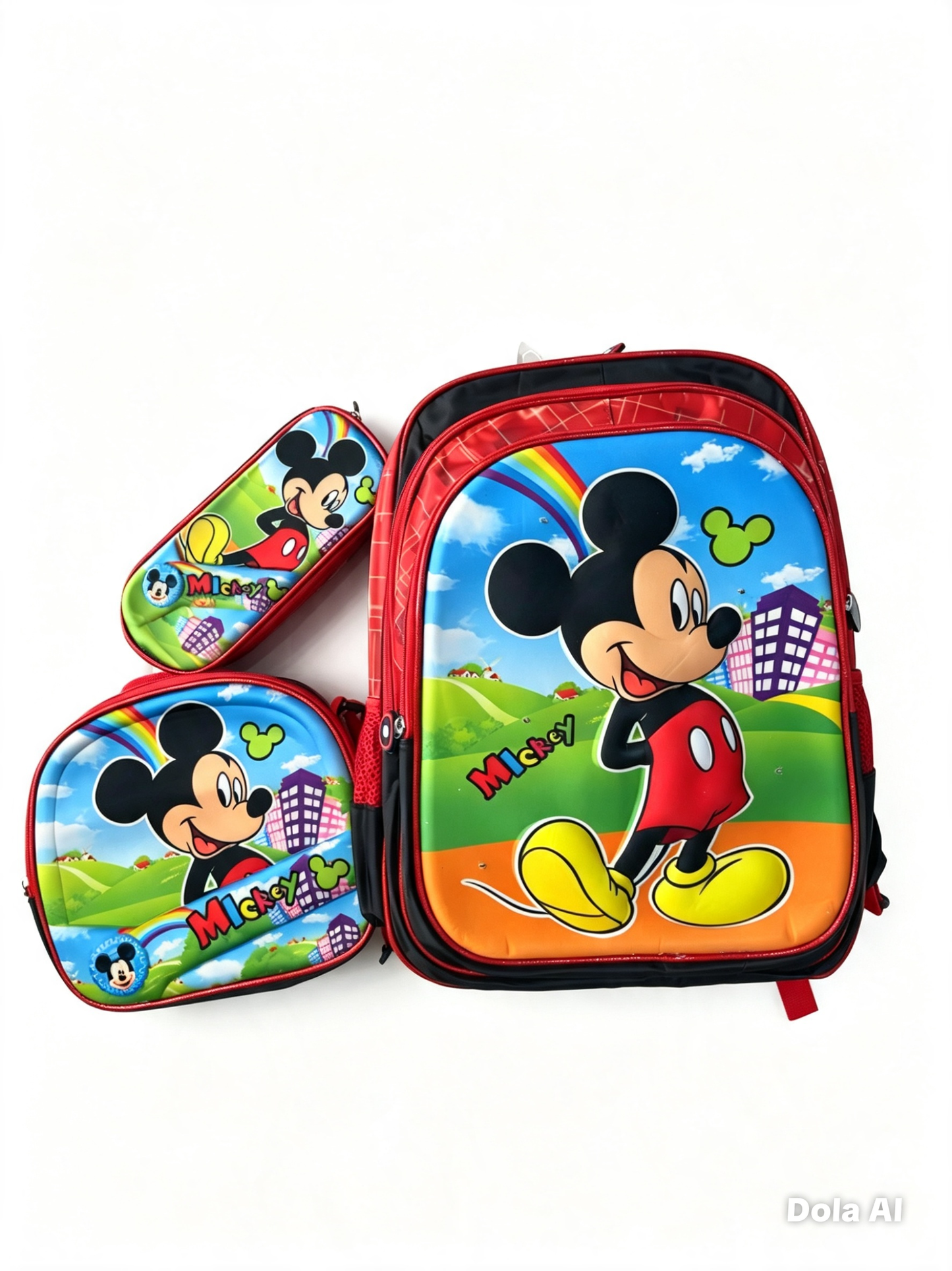 Set mochila infantil escolar Ratoncito Clásico 3 piezas