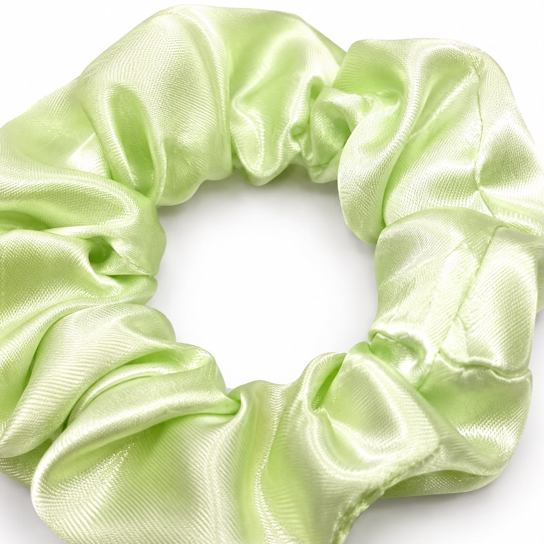 Liga cabello accesorio satinada verde limón