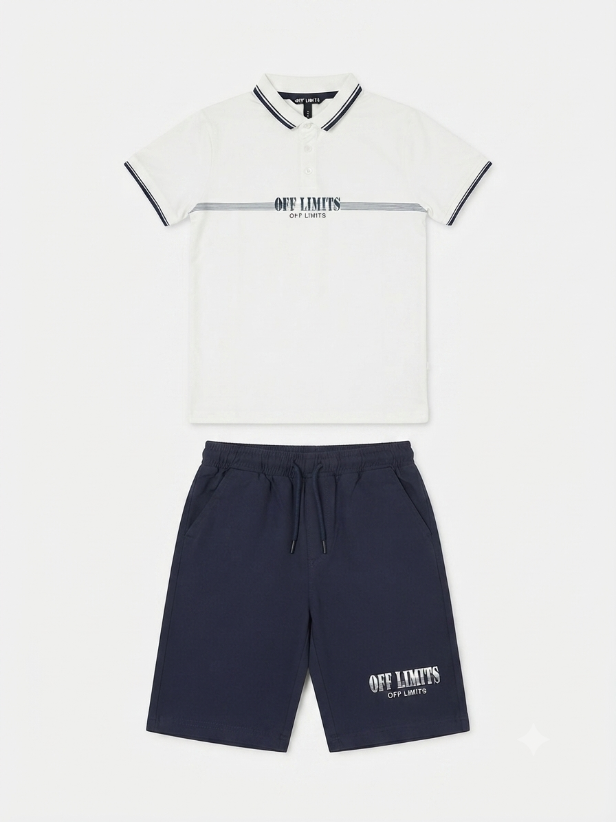 Set niño tipo polo con short casual Off Limits