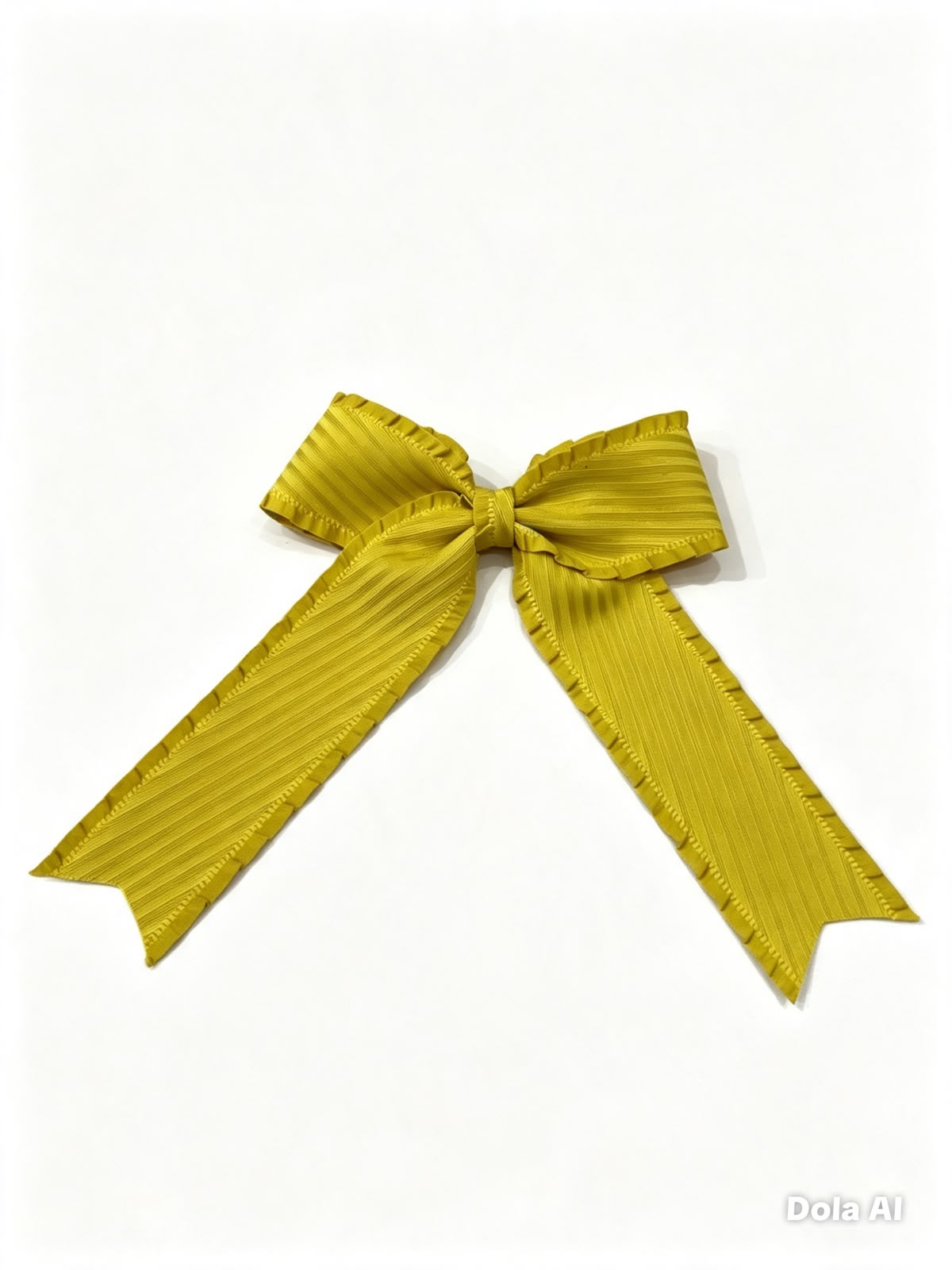 Moño niña amarillo mostaza con tiras largas 🎀💛