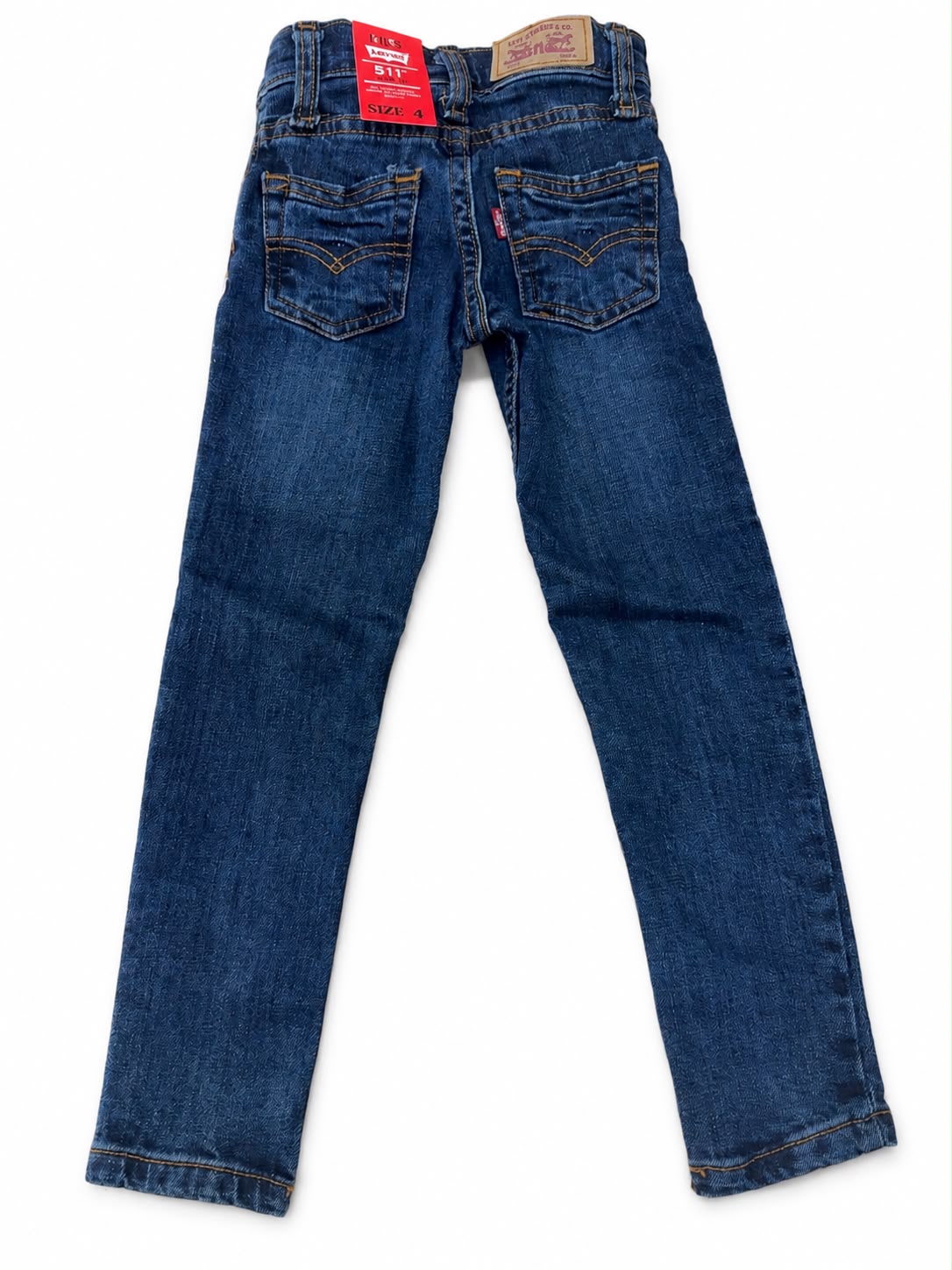 Pantalón niño mezclilla azul oscuro de corte recto