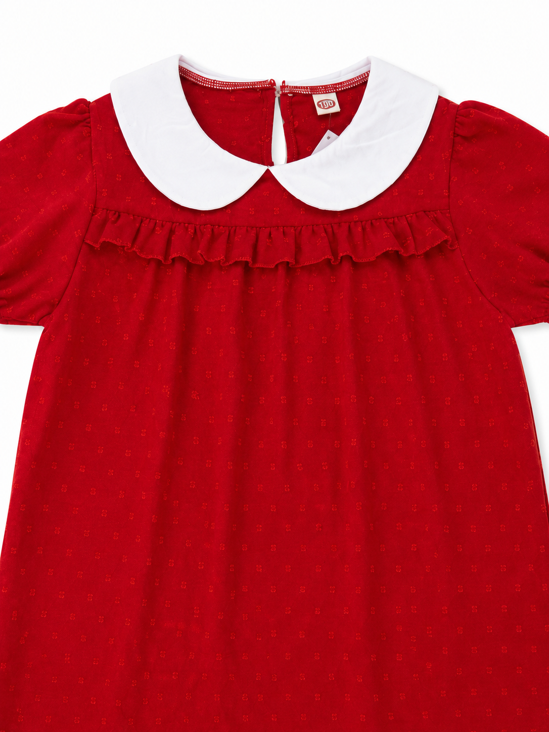 Vestido niña rojo con cuello Peter Pan