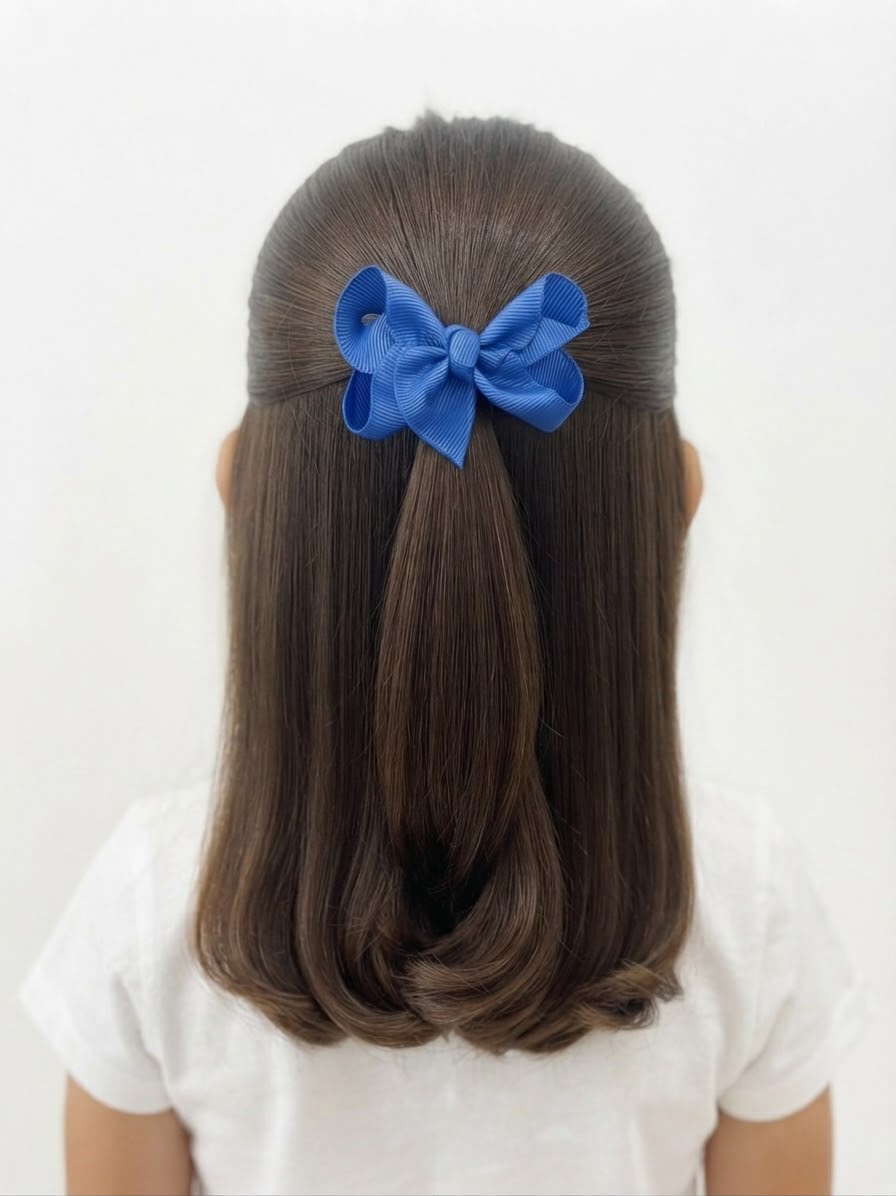 Moño chico niña azul rey