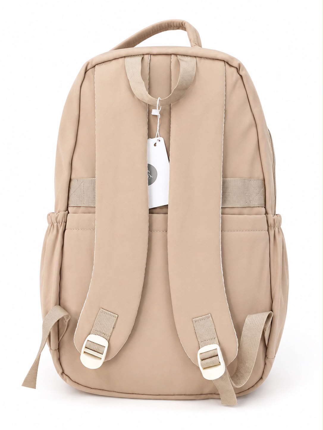 Mochila juvenil color beige con diseño de perrito