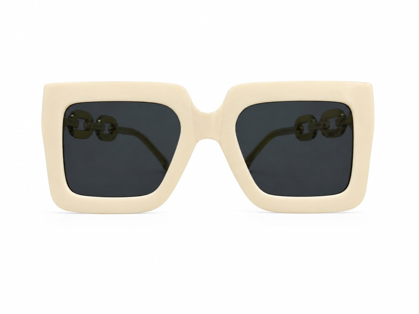 Lentes Dama cuadrados color marfil