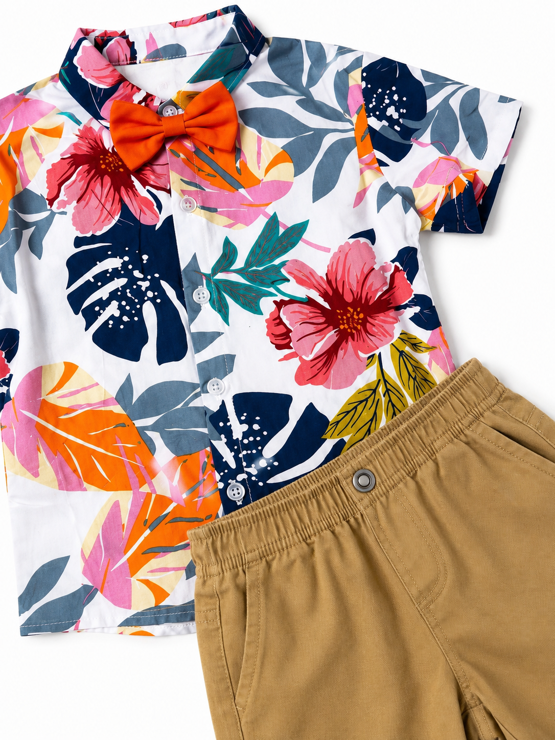 Set niño tropical con moño 🍃🌺