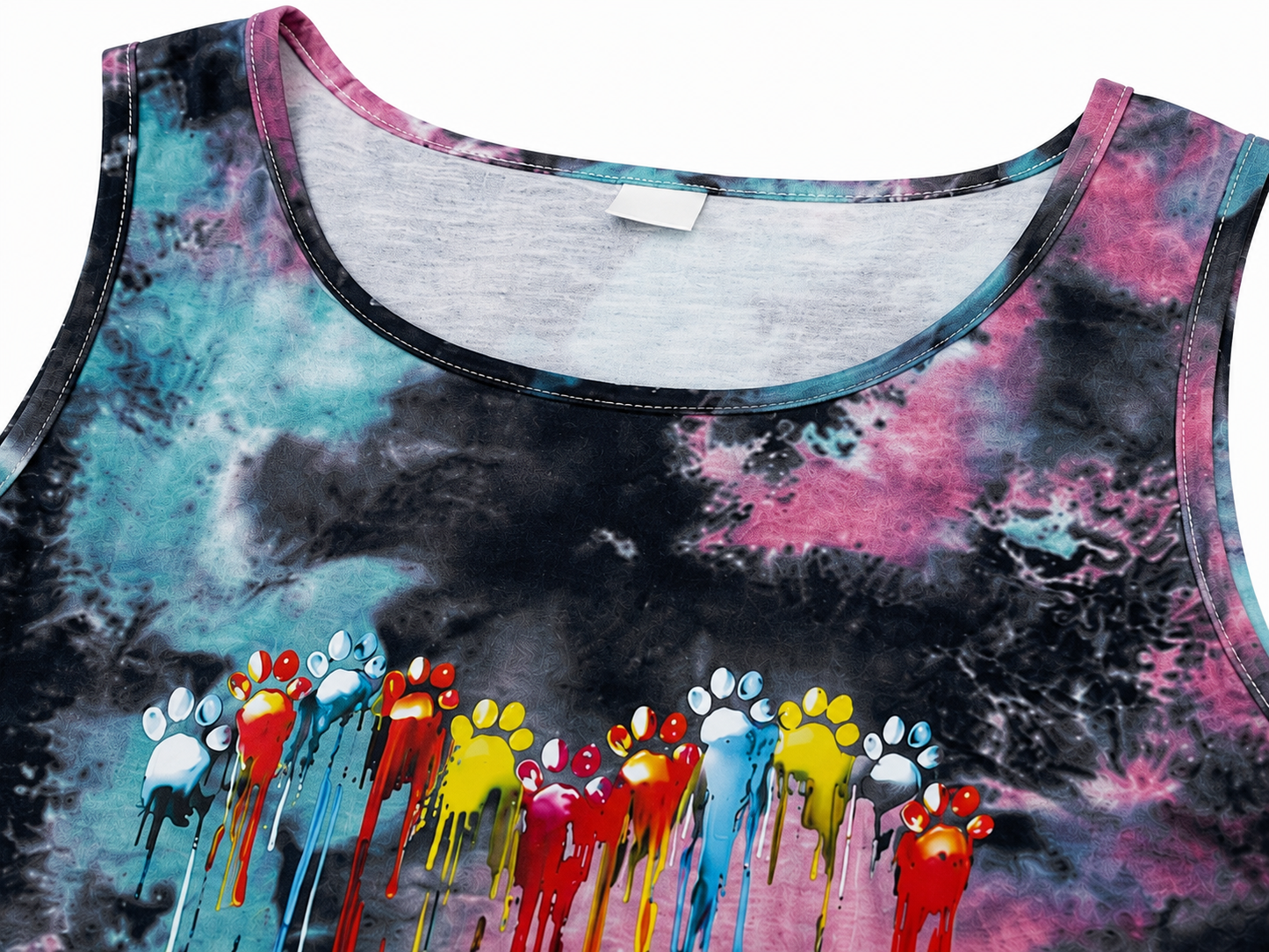 Blusa niña sin mangas estampado multicolor