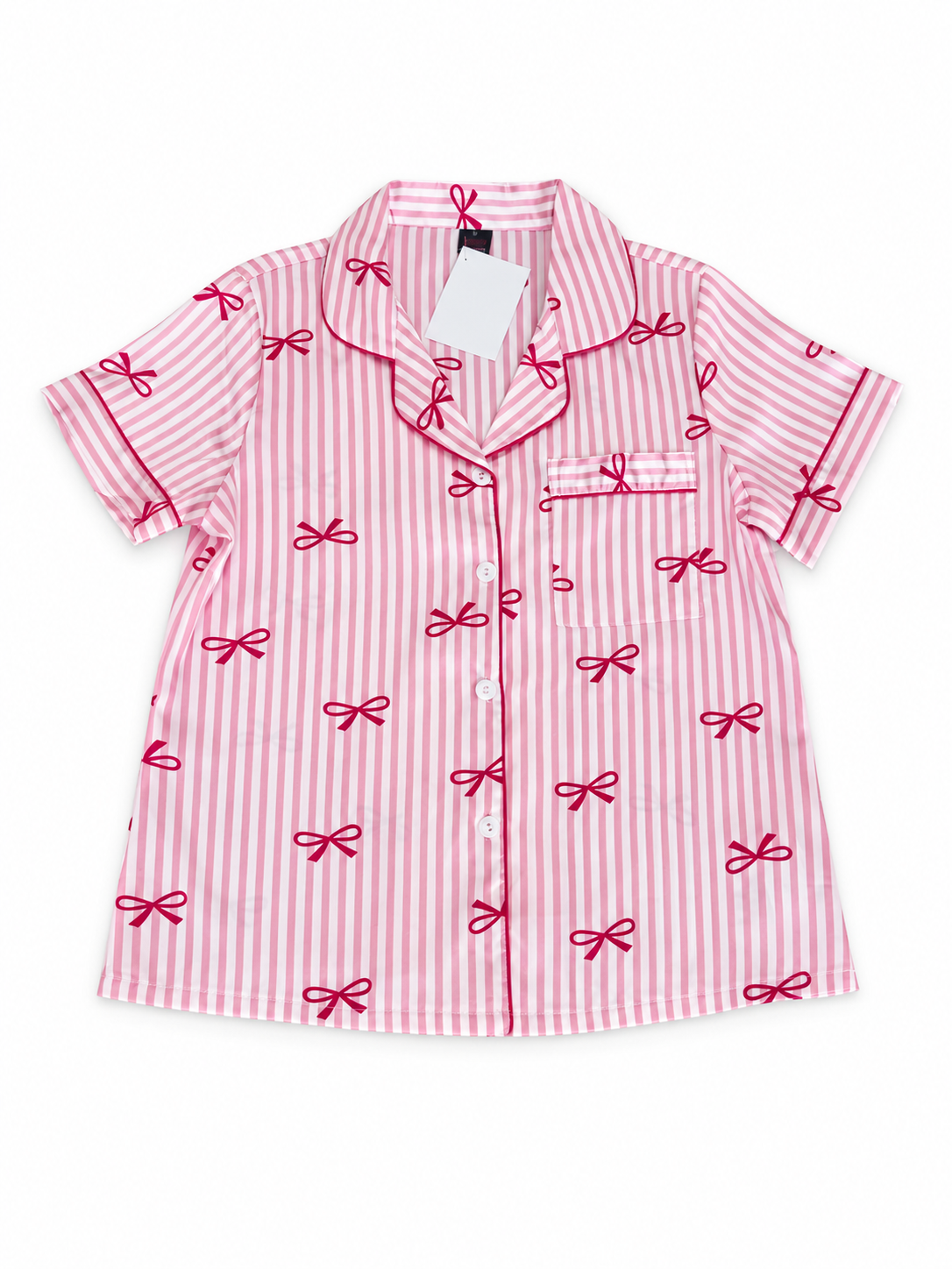 Pijama dama-rayas con moños