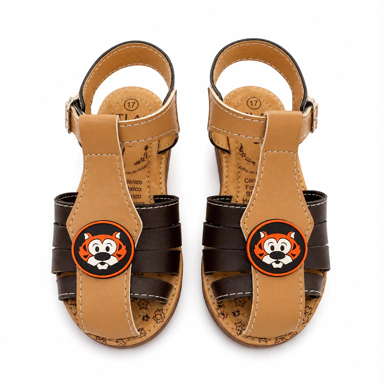 Huaraches niño OFERTA – café con detalle de tigre 🐯🤎