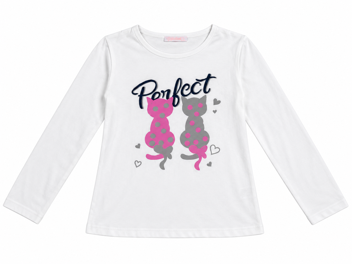 Set niña rosa con blusa blanca y diseño Perfect 💗✨